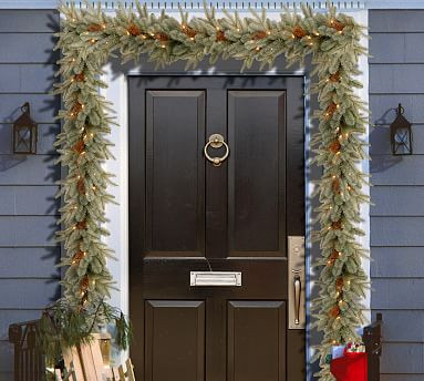 Pre-Lit LED Faux Arctic Spruce Wreath & Garland | Pottery Barn (US)