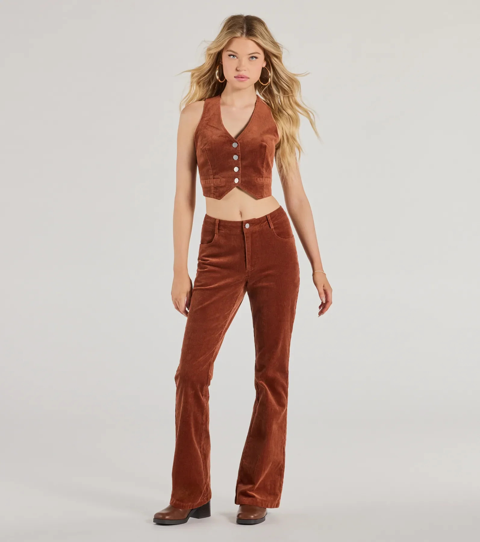 Retro Chic Corduroy High-Rise Flare Pants | Windsor Stores