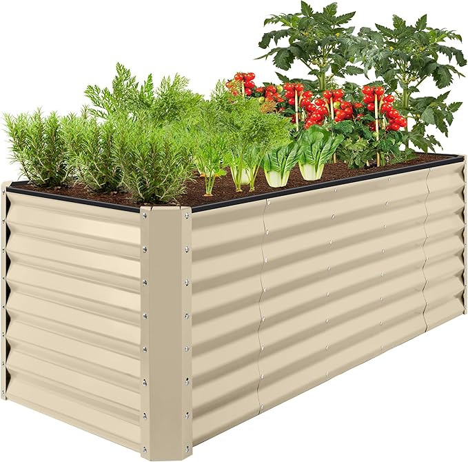 Best Choice Products 8x2x2ft Outdoor Raised Garden Bed, Steel Planter Box for Vegetables, Flowers... | Amazon (US)
