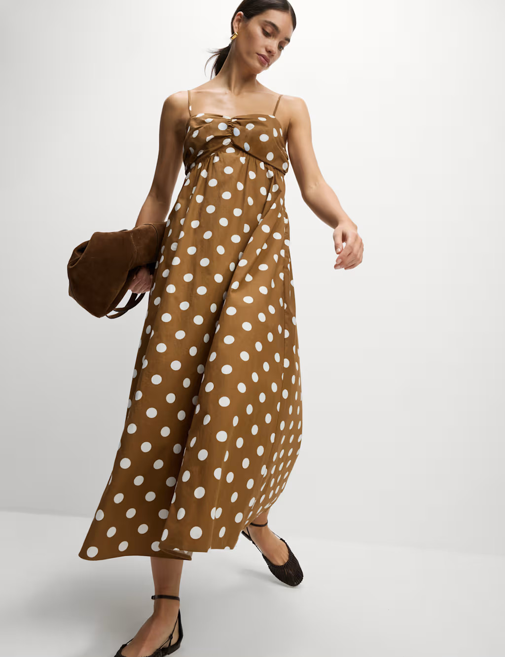 Pure Cotton Polka Dot Midaxi Cami Dress | Marks & Spencer (UK)