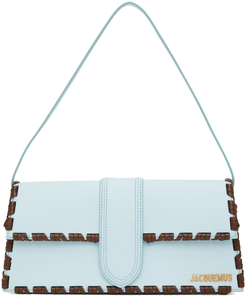 Blue Le Raphia 'Le Bambino Long Lacet' Bag | SSENSE