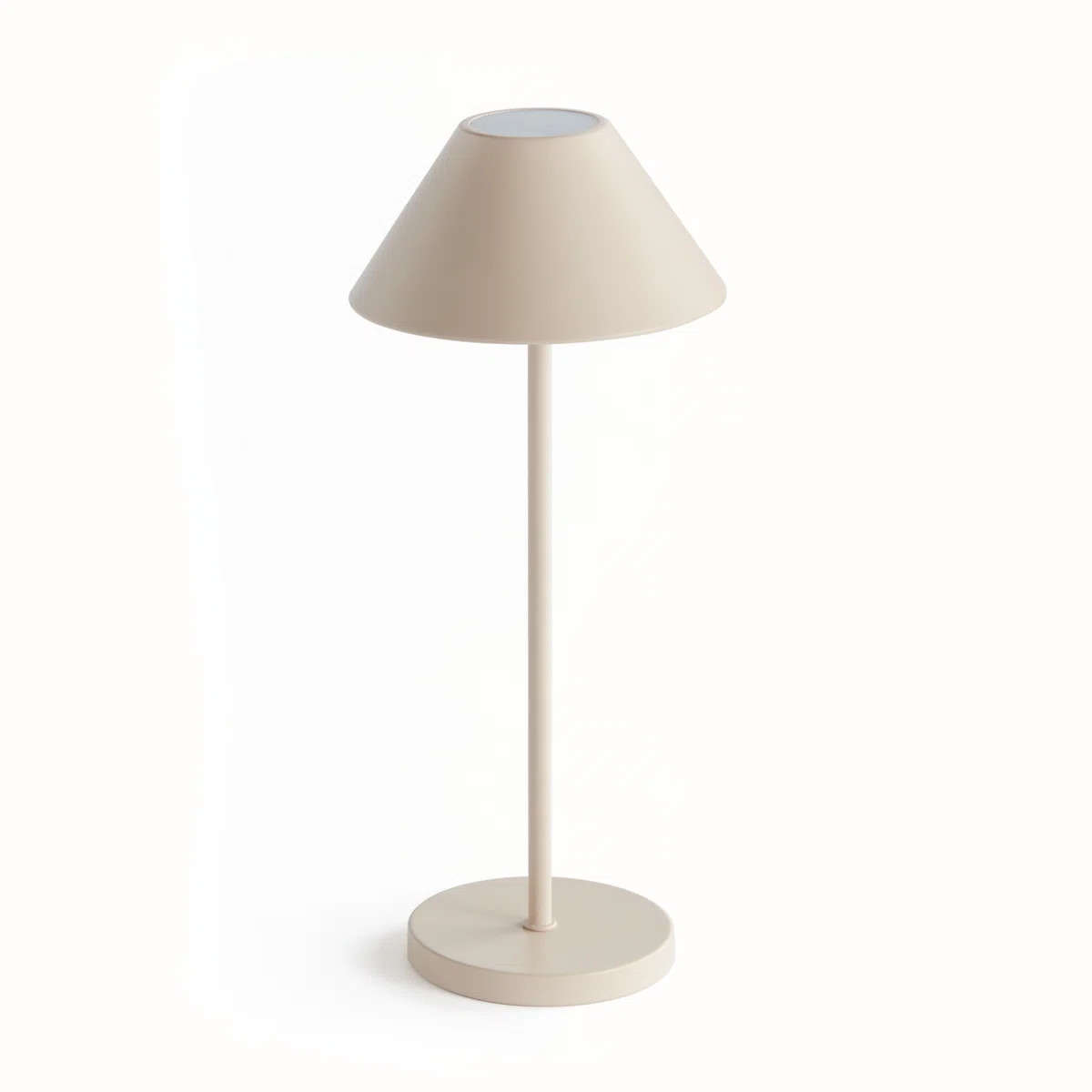 Lumos Rechargeable Cordless LED Metal Shade Table Lamp 14 in. in Sand | Wayfair North America