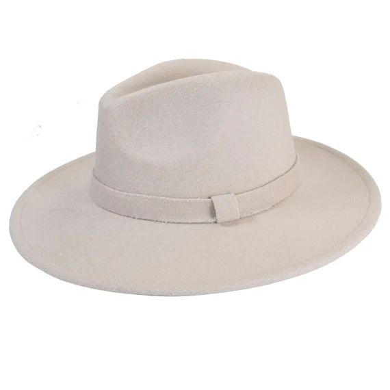 Ivory Fedora Panama Upturn Wide Brim Cotton Blend Felt Hat | Etsy | Etsy (US)