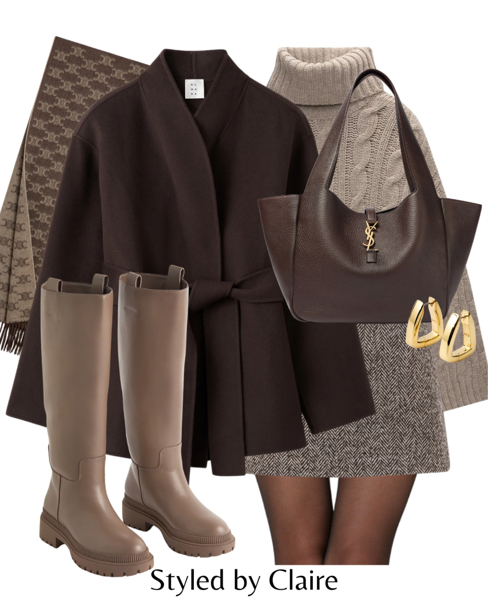 Knee high boots🤎
Tags: chocolate brown tie belt coat turtleneck knit jumper sweater H&M pull bear herringbone skirt Celine scarf YSL tote leather bag earrings fashion winter inspo outfit ideas casual city break Parisian style Christmas markets neutral tones chic classy women

#LTKwinter #LTKstyletip #LTKshoes