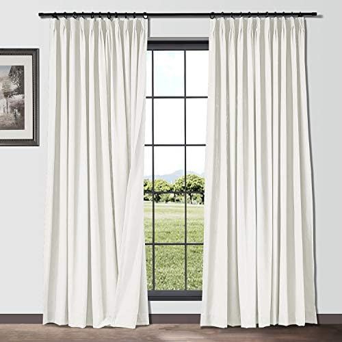 ChadMade Linen Cotton 2 Panels 27 Inch Wide by 132 Inch Long Curtains Room Darkening Pinch Pleated C | Amazon (US)