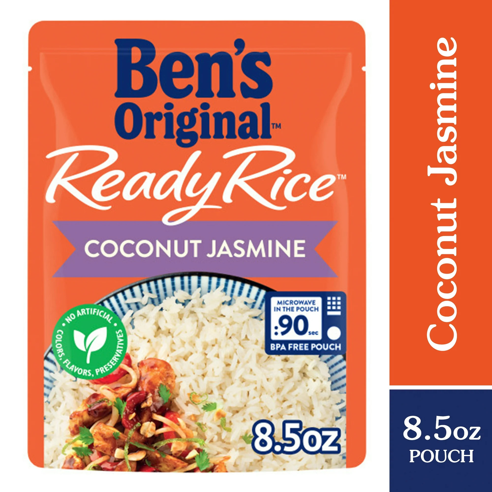 BEN'S ORIGINAL Ready Rice Coconut Jasmine Flavored Rice, Easy Dinner Side, 8.5 OZ Pouch - Walmart... | Walmart (US)