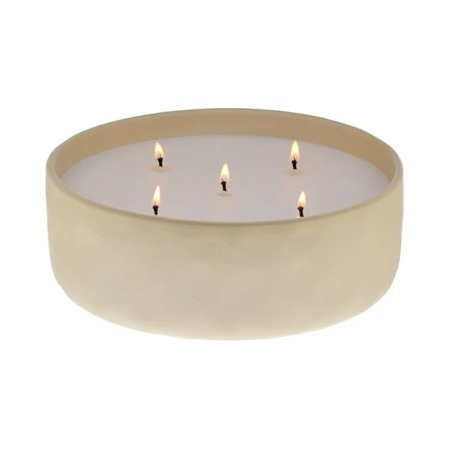 Home Decor Collection Salted Coconut & Mahogany Scented 5-Wick 43.7oz Glazed Ceramic Candle | Walmart (US)