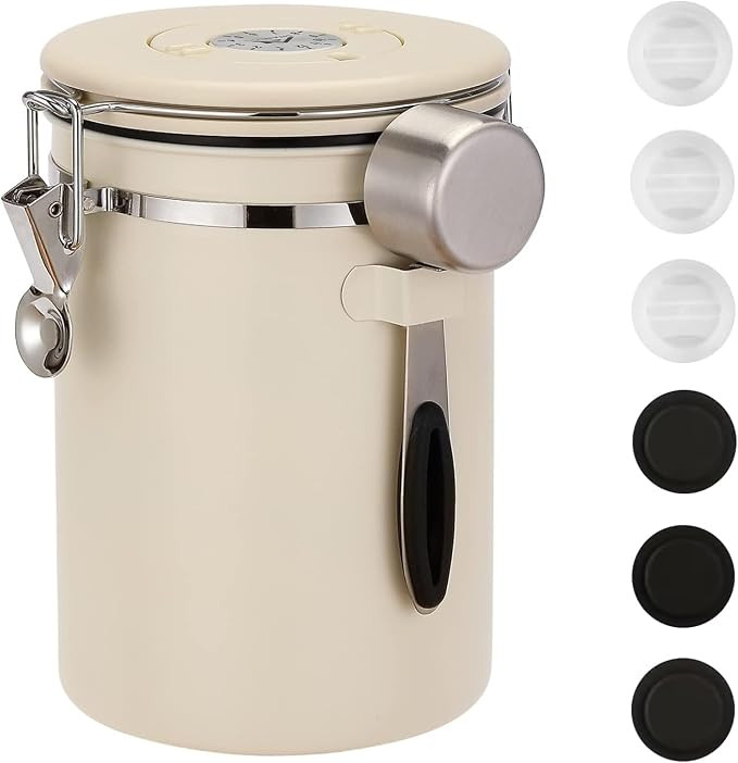 Coffee Canister Airtight Coffee Container Stainless Steel Coffee Bean Storage Container with Scoo... | Amazon (US)