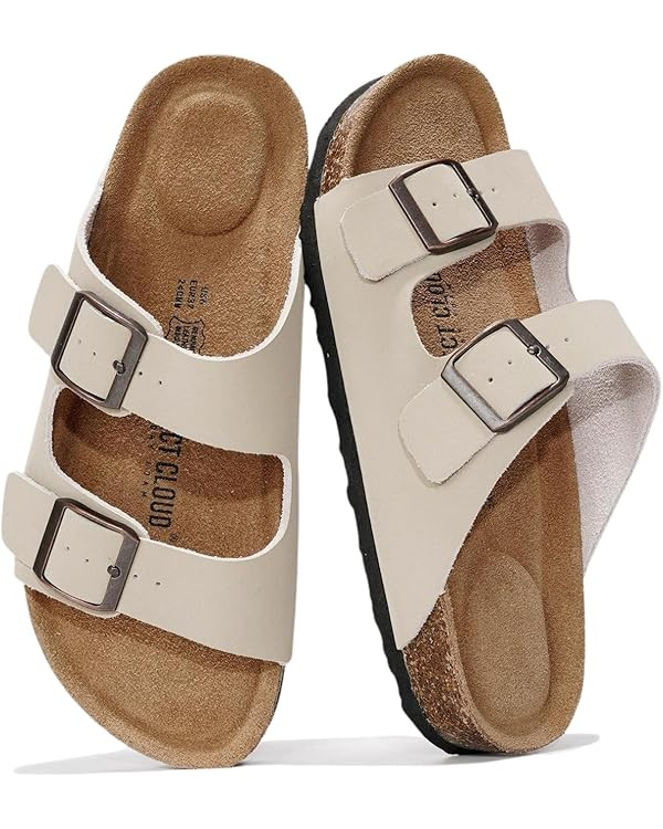 Project Cloud Genuine Leather Flat Sandals Women 2025 Beach Essentials Womens Sandals Memory Foam... | Amazon (US)