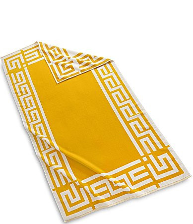 Kassatex Outdoor Colleciton Greek Key Frame Reversible Beach Towel - White/Yellow | Dillard's