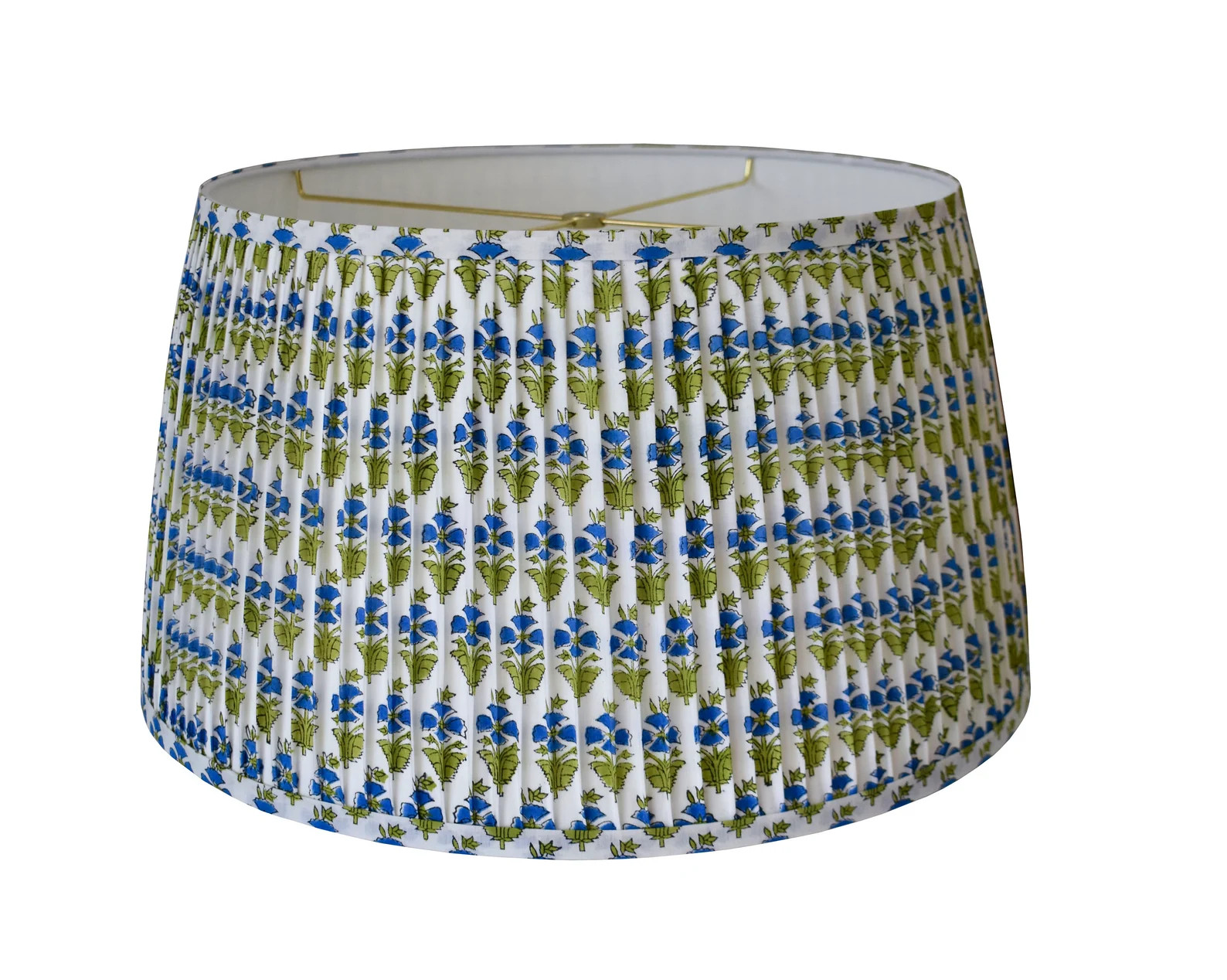 Pleated Lampshade-blue Green Lamp Shade-blue Floral Pleated | Etsy | Etsy (US)