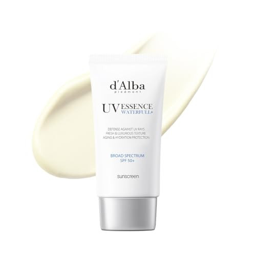 d'alba Piedmont Italian White Truffle Waterfull Essence Sunscreen, Vegan Skincare, Lightweight Sunscreen with BROAD SPECTRUM SPF 50+, Glowy, Safe for all Skin Types, Korean Skin Care (1.69 fl. oz) | Amazon (US)