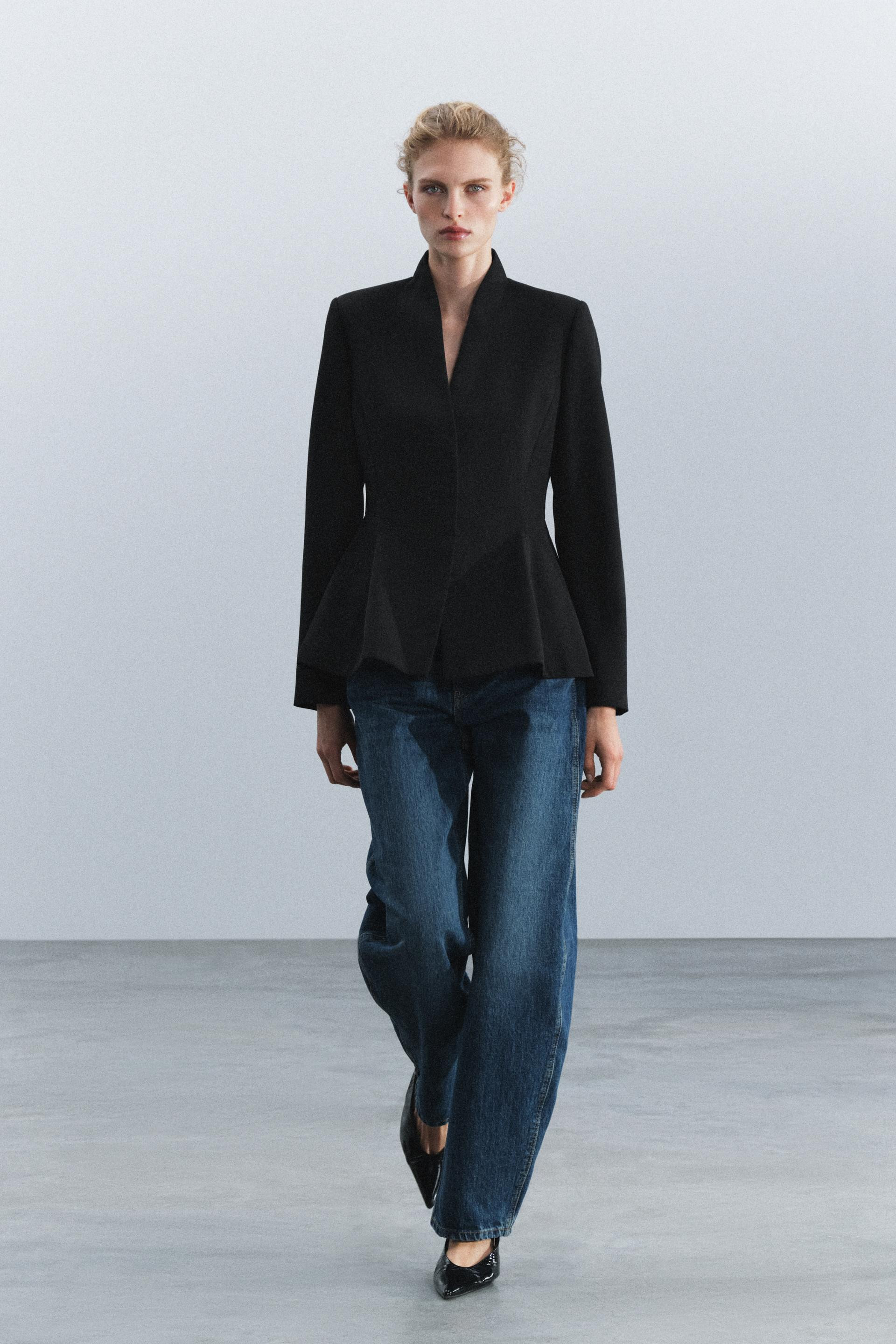 ZW COLLECTION WOOL-BLEND PEPLUM BLAZER | Zara US