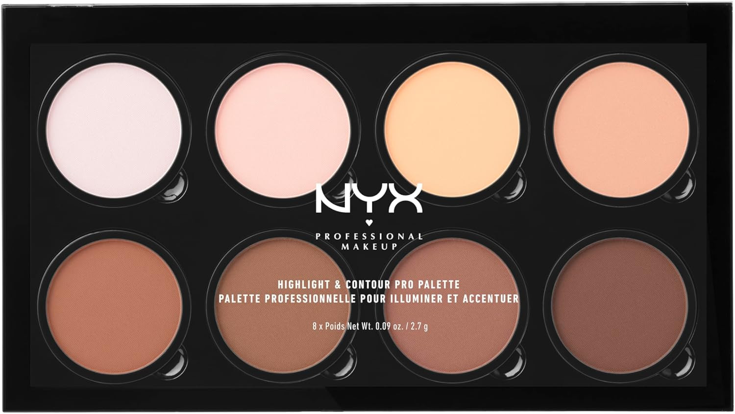 NYX Professional Makeup Highlight & Contour Pro Palette, 8 Powder Shades for Shading, Defining, B... | Amazon (CA)