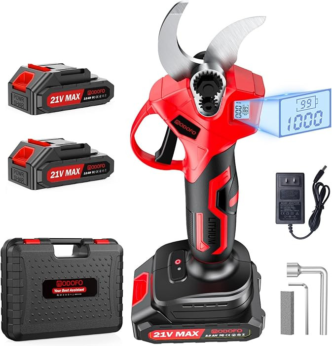 Upgraded Electric Pruning Shears,1.4" Cutting Diameter Cordless Power Pruner with LCD Display, Br... | Amazon (US)