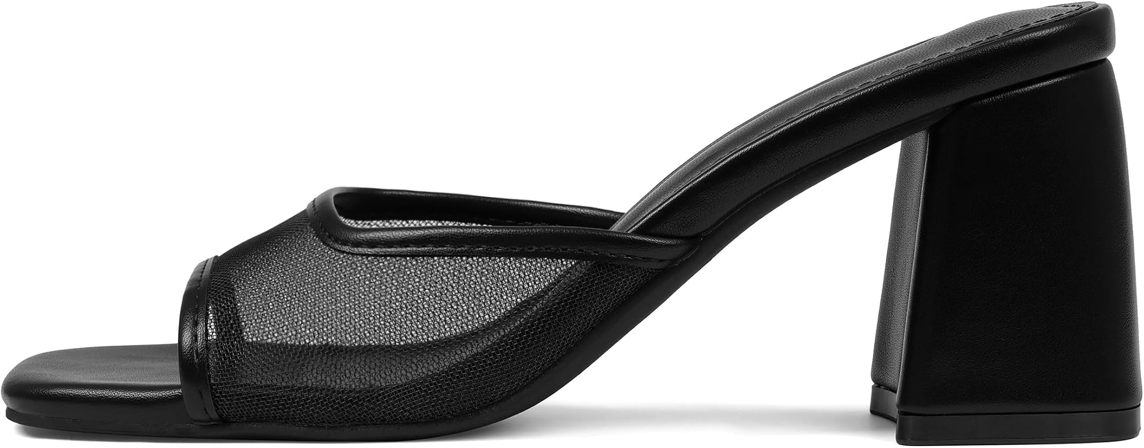 Mattiventon Heeled Sandals for Women Slide Sandals Square Open Toe Mules Chunky Heels Slip On Sum... | Amazon (US)