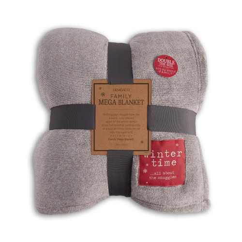 Winter Time Family Mega Blanket - Warm Gray | DEMDACO