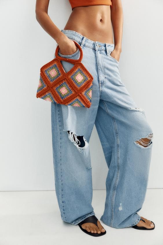 BEADED CROCHET MINI BUCKET BAG | Zara US