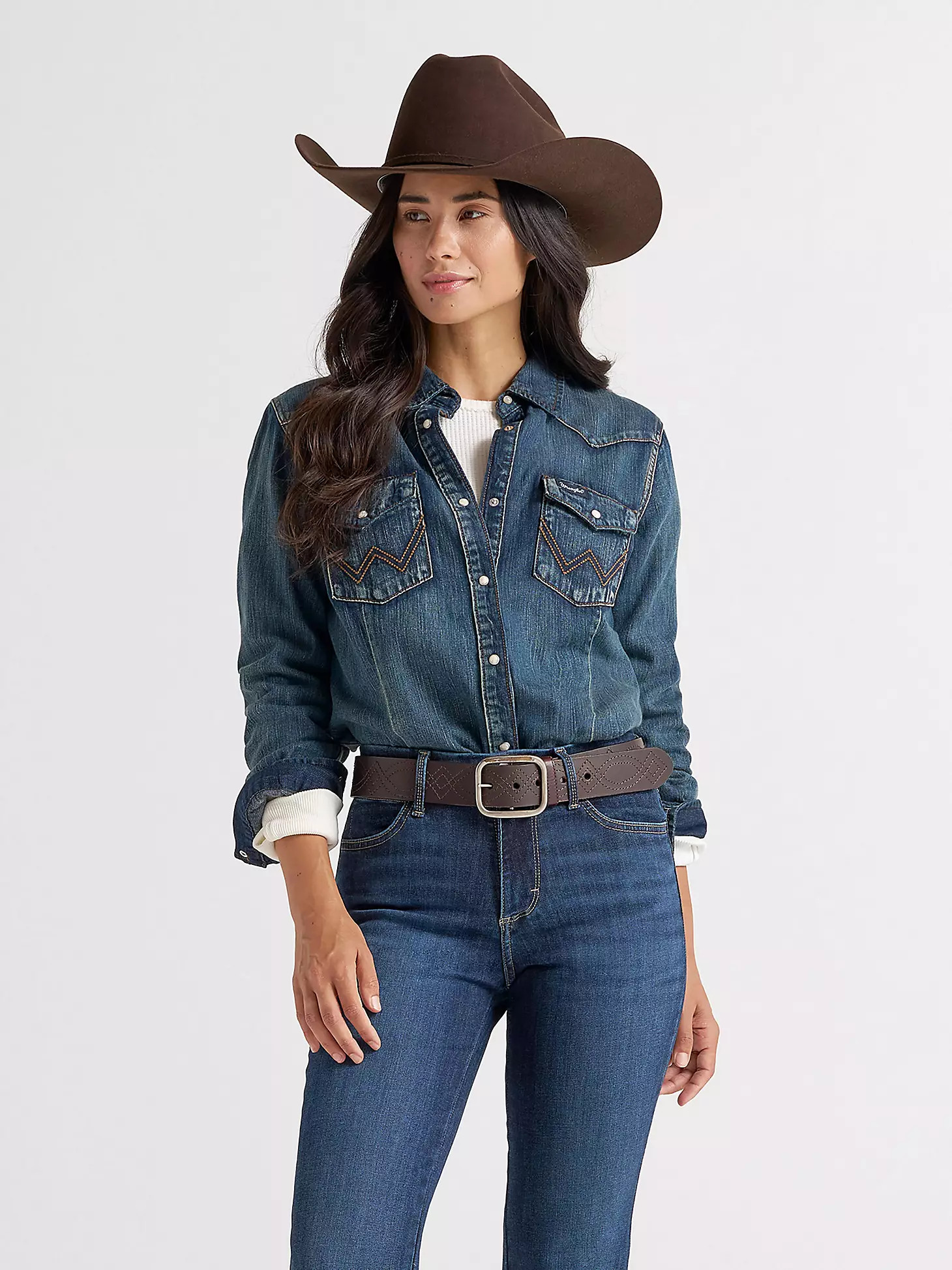 Women's Long Sleeve Western Snap Denim Top | Wrangler