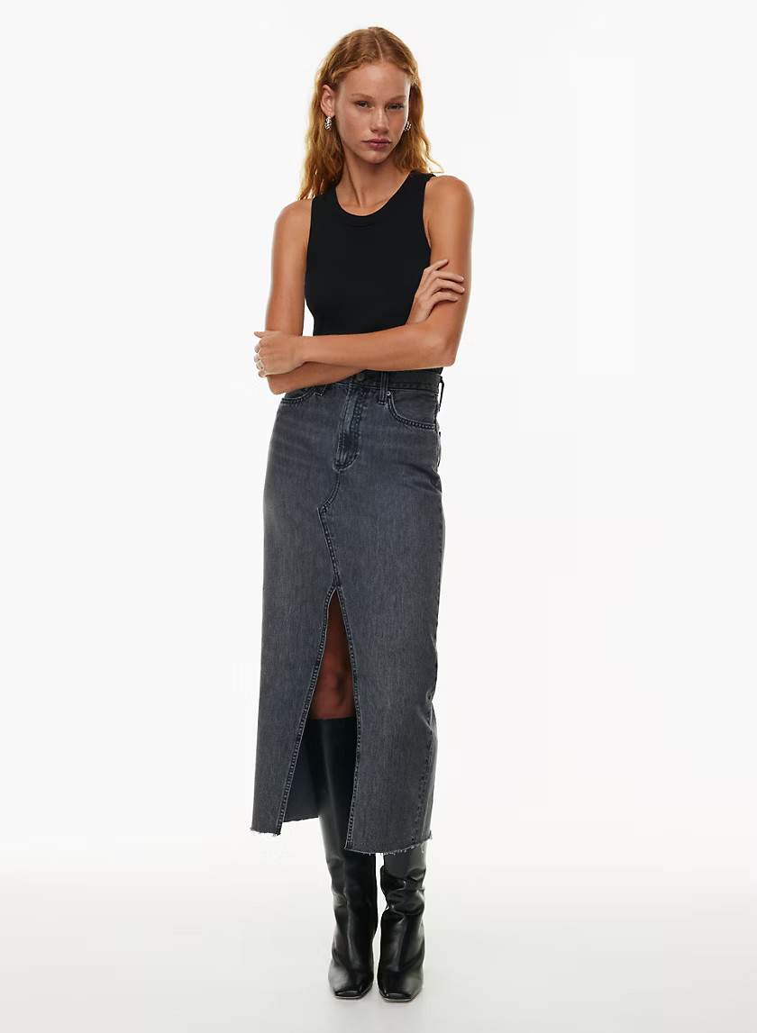 THE '90S VINTAGE MAXI JEAN SKIRT | Aritzia