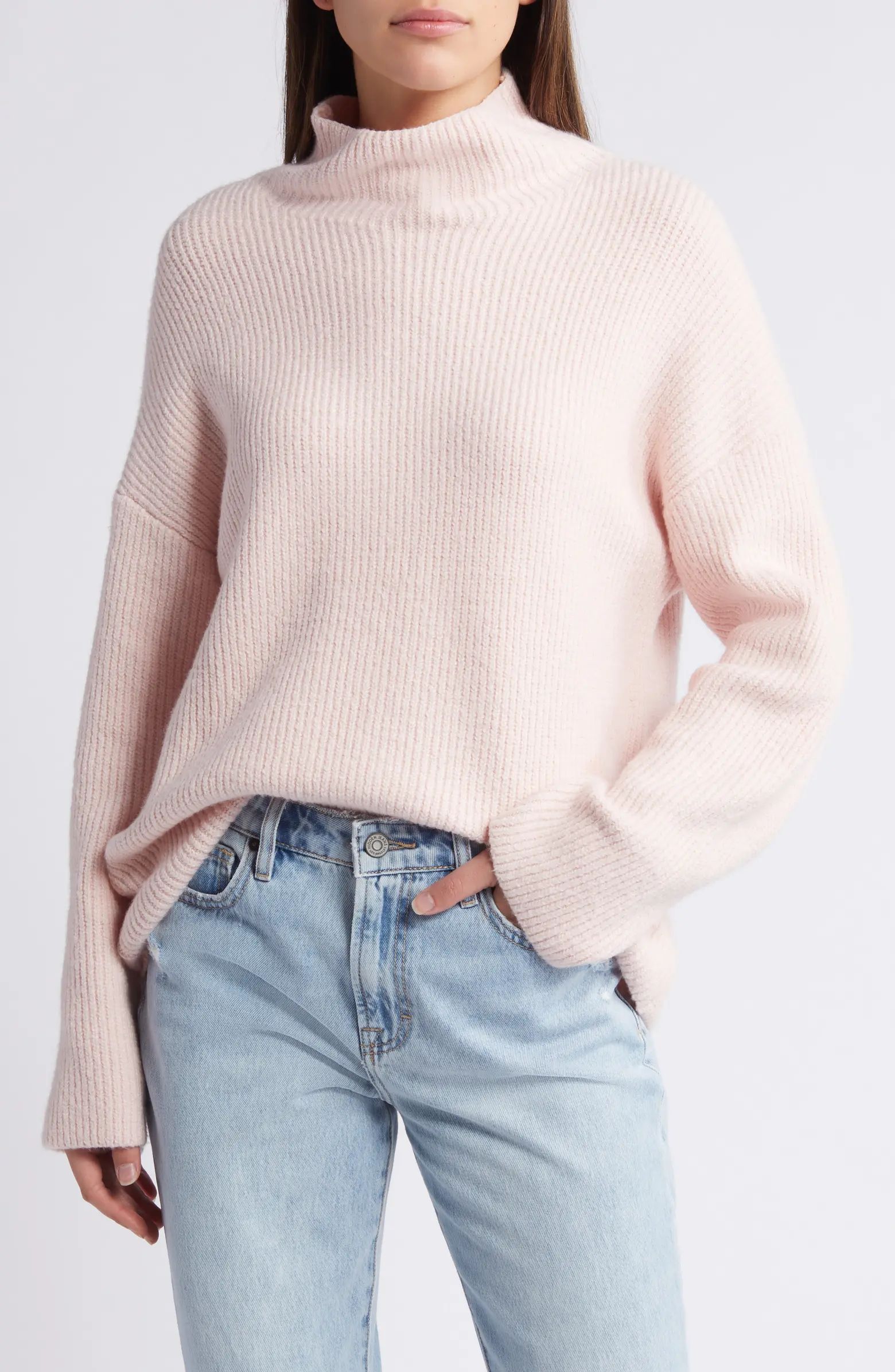 Treasure & Bond Relaxed Turtleneck Cotton Blend Sweater | Nordstrom | Nordstrom