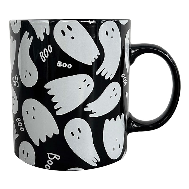 Black & White Ghost Ceramic Mug, 16oz | At Home