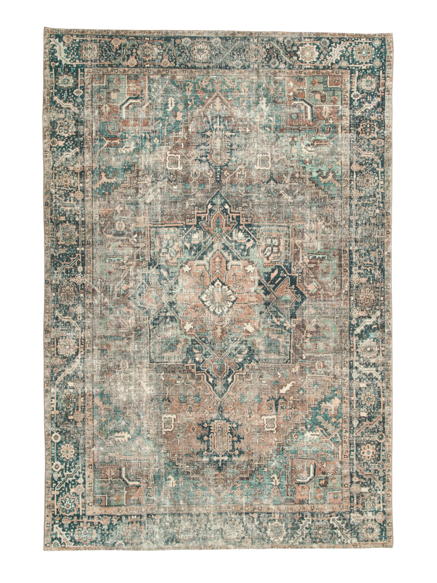 Vintage Look Flat Weave Area Rug | TJ Maxx