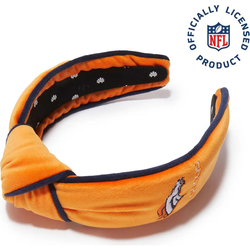 Lele Sadoughi Denver Broncos Embroidered Knotted Headband in Orange 800 at Nordstrom | Nordstrom
