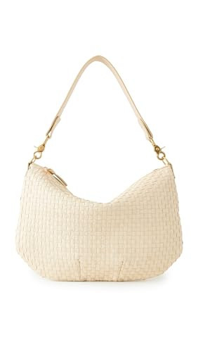 Clare V. Women's Moyen Messenger Bag, Cream Woven Checker, Off White, One Size | Amazon (US)