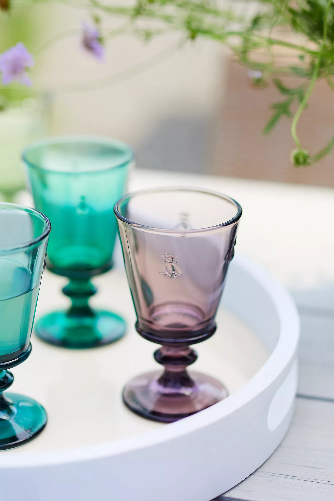 Colored Glass Bee Wine Glass | Anthropologie (US)