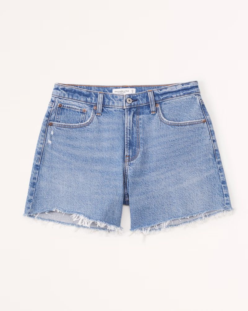 Curve Love Mid Rise Baggy Short | Abercrombie & Fitch (US)