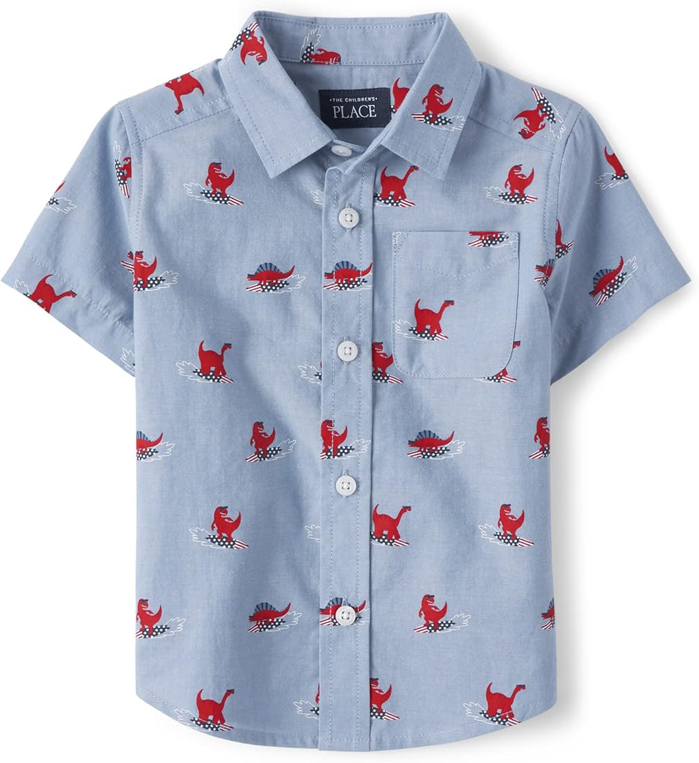 The Children's Place Baby Toddler Boys Short Sleeve Button Down Shirt | Amazon (US)
