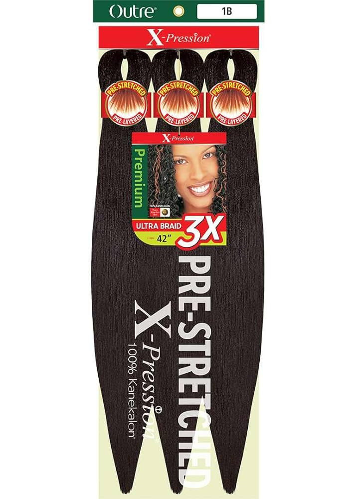 Outre X-Pression Braid Pre Stretched Braid 42" 3X (5 Pack, OFF BLACK 1B) | Amazon (US)