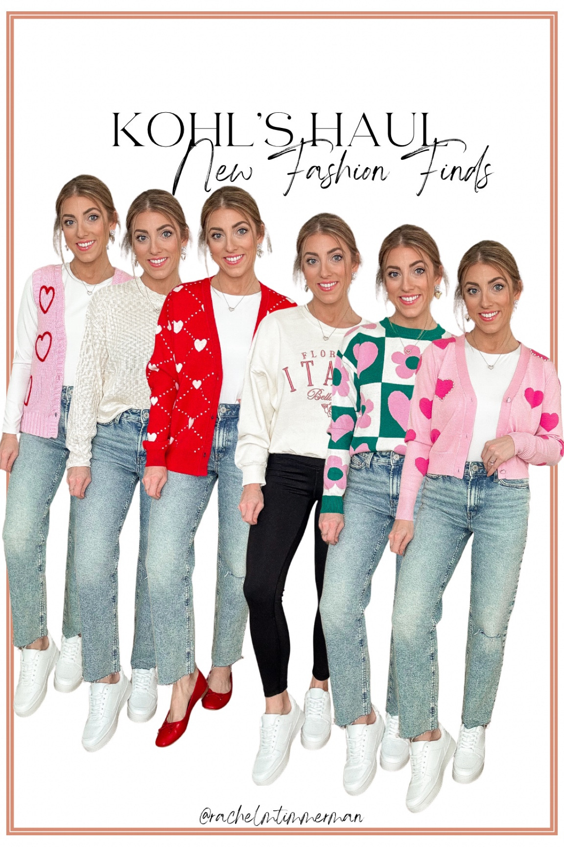 Sharing a kohls haul today! Went in for thing thing and walked out with like eight haha. 😆 found some of the cutest sweaters and a great pair of jeans! Everything runs TTS. I’m wearing a S in the sweaters and I have on the 3 in the jeans which is the same as a 2/26. I’m 5’2 for height reference.

Kohls. Affordable fashion. LTK under 50. Heart sweater. Everyday style. 