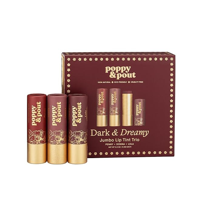 Poppy & Pout All Natural Lip Tints, Sustainable Cardboard Tubes, Hand-filled, Beeswax, Vitamin E,... | Amazon (US)