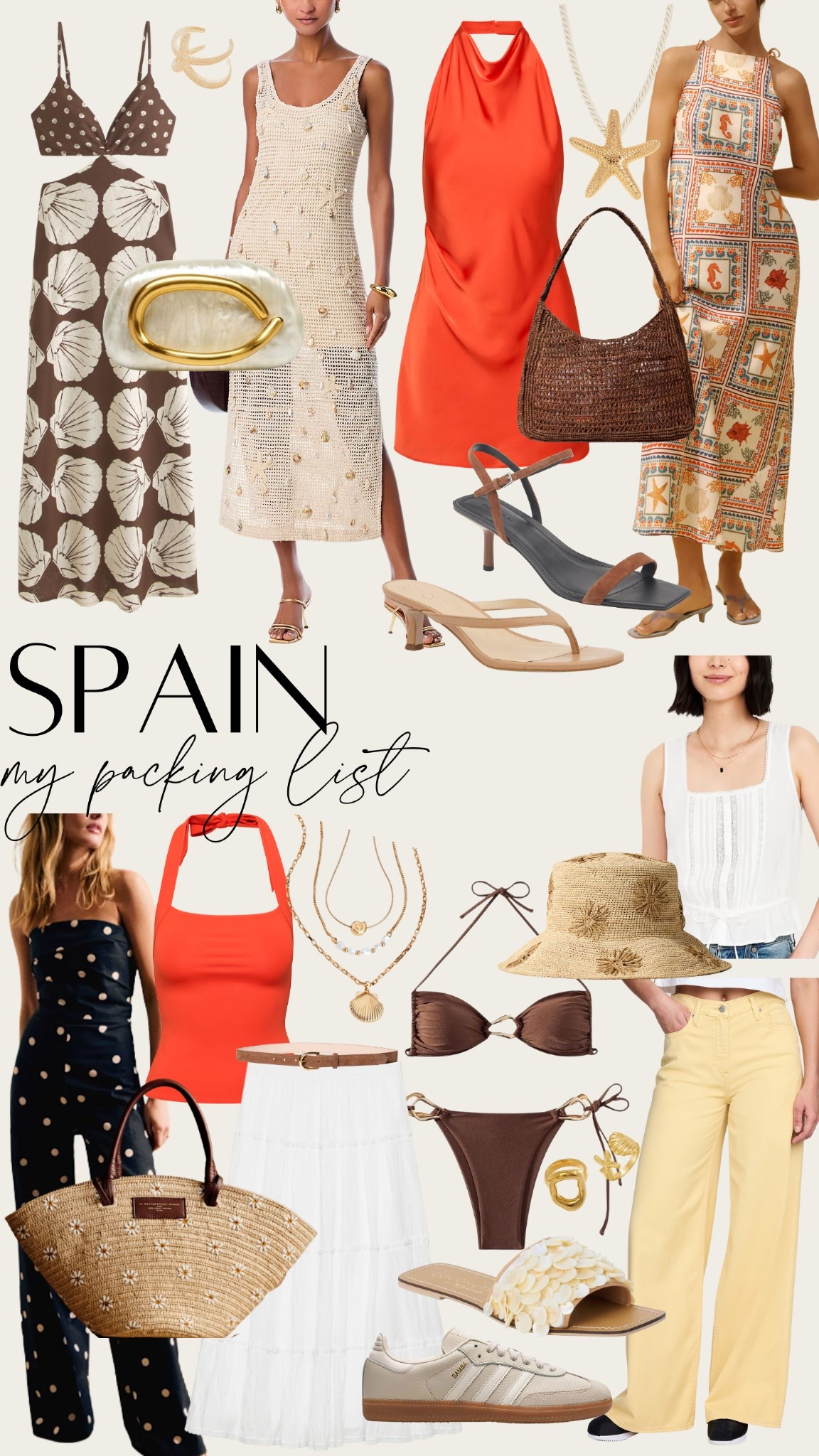 My Spain packing list! Lots of breezy dresses and separates, fun prints and pops of color! Europe outfits, vacation outfits 

#LTKStyleTip #LTKTravel