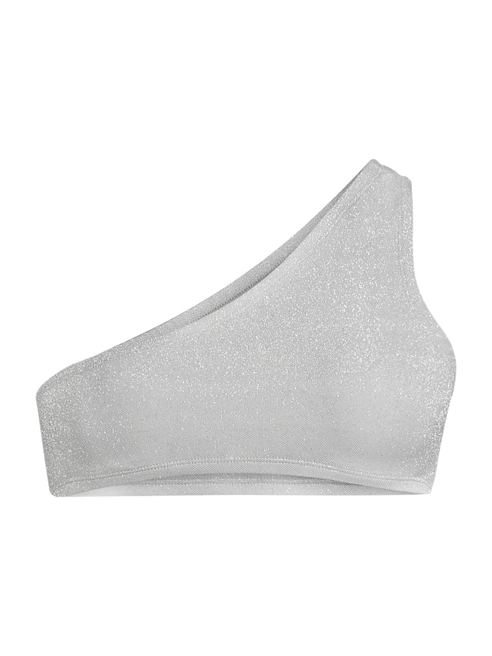 Women's Tasha Asymmetric Metallic Bikini Top - Silver - Size Large - Silver - Size Large | Saks Fifth Avenue