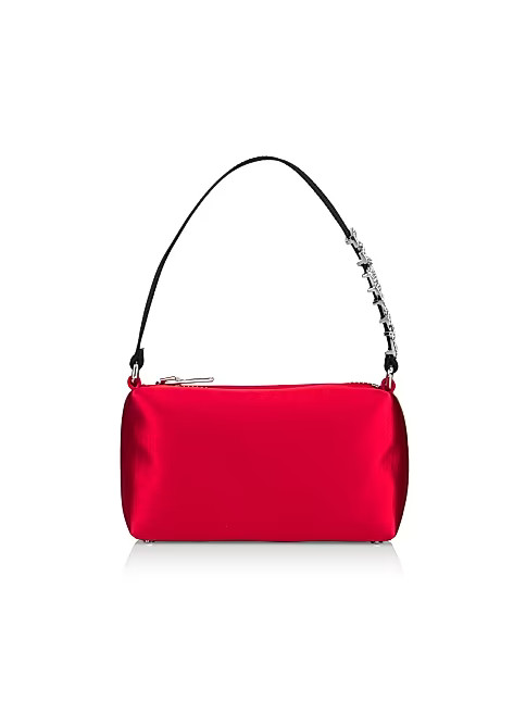 Alexander Wang Medium Heiress Crystal Charm Satin Pouch | Saks Fifth Avenue | Saks Fifth Avenue