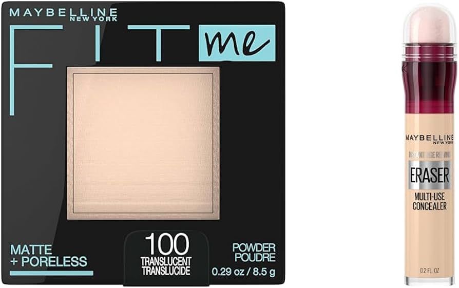 Maybelline Fit Me Matte + Poreless Pressed Face Powder Makeup & Setting Powder, Translucent, 1 Co... | Amazon (US)