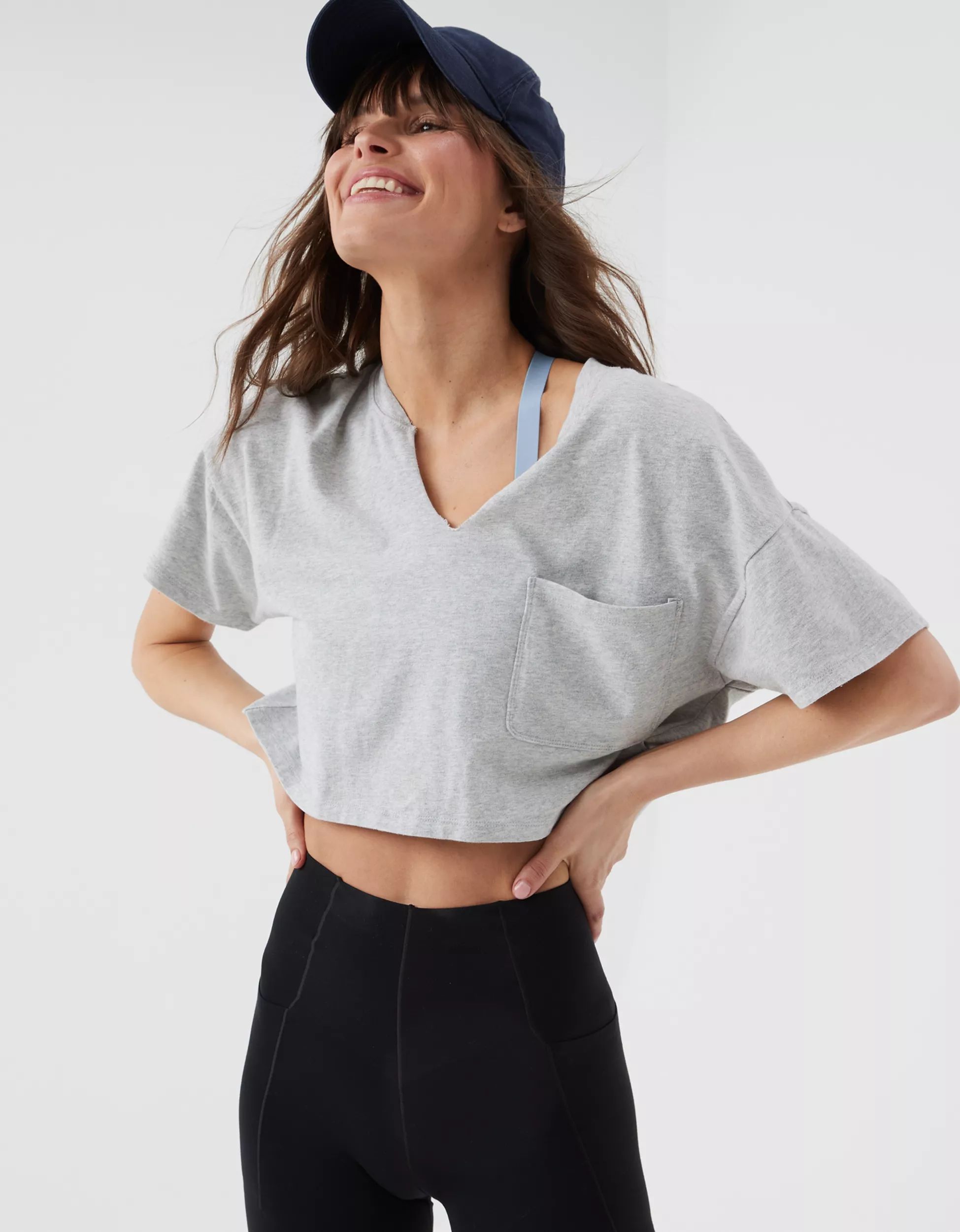 OFFLINE By Aerie Rock N Roll Pocket Cropped T-Shirt | Aerie