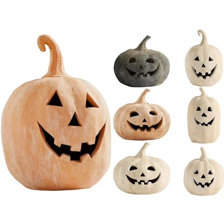 Fall Decor - Halloween Hallowmas Handcrafted Terracotta Pumpkin Jack O’ Lantern - Fall Decor fo... | Walmart (US)