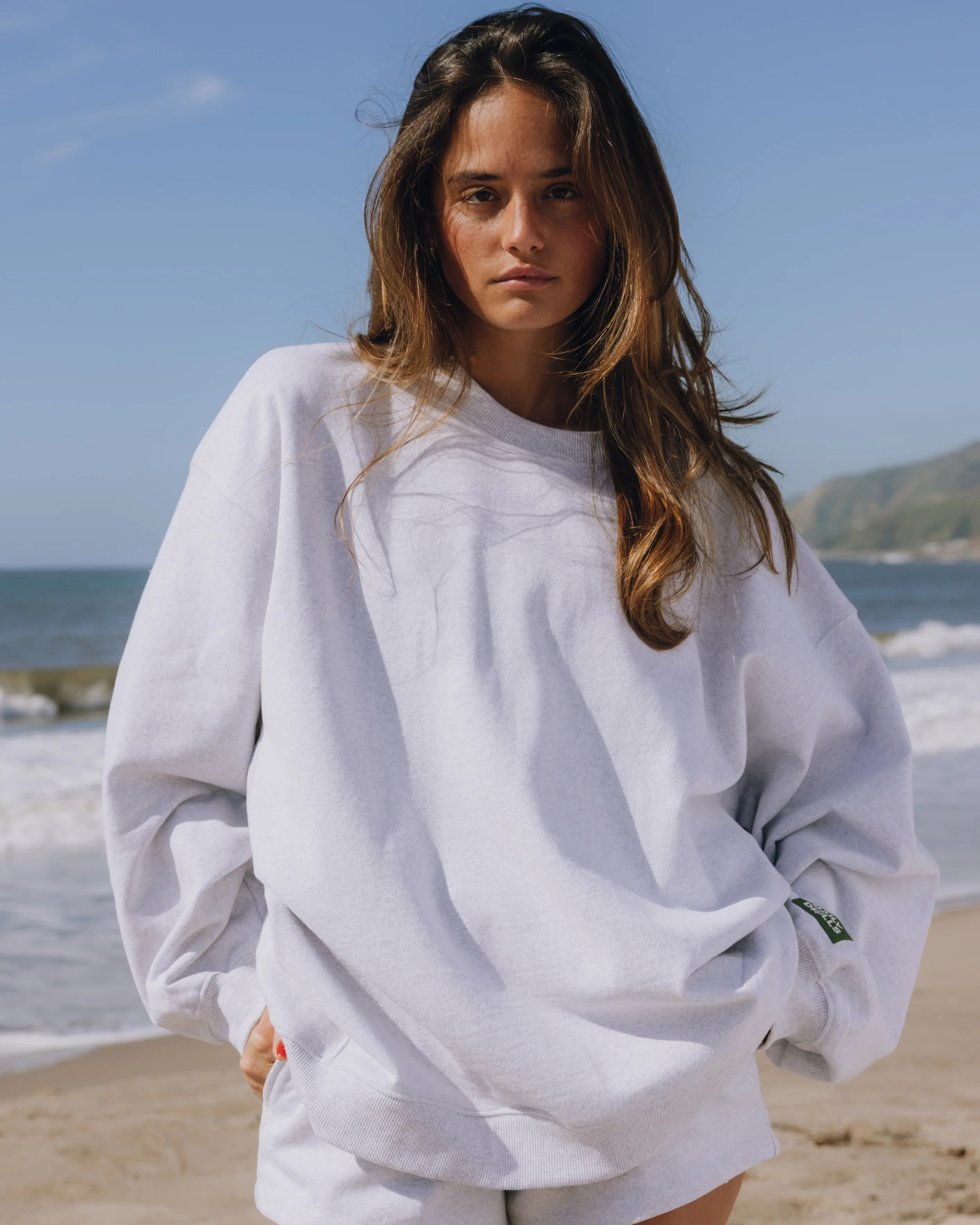Oversized Fleece Crew - Heather Grey | Daily Drills LLC
