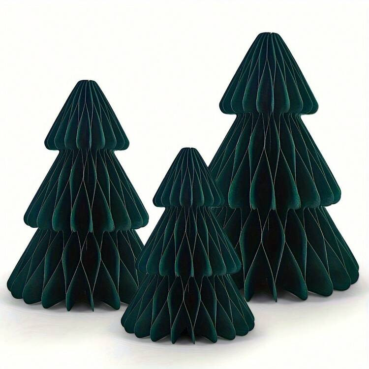 3pcs Elegant Honeycomb Ornaments - Paper Tree Decorations Holiday Parties & Table Settings | SHEIN