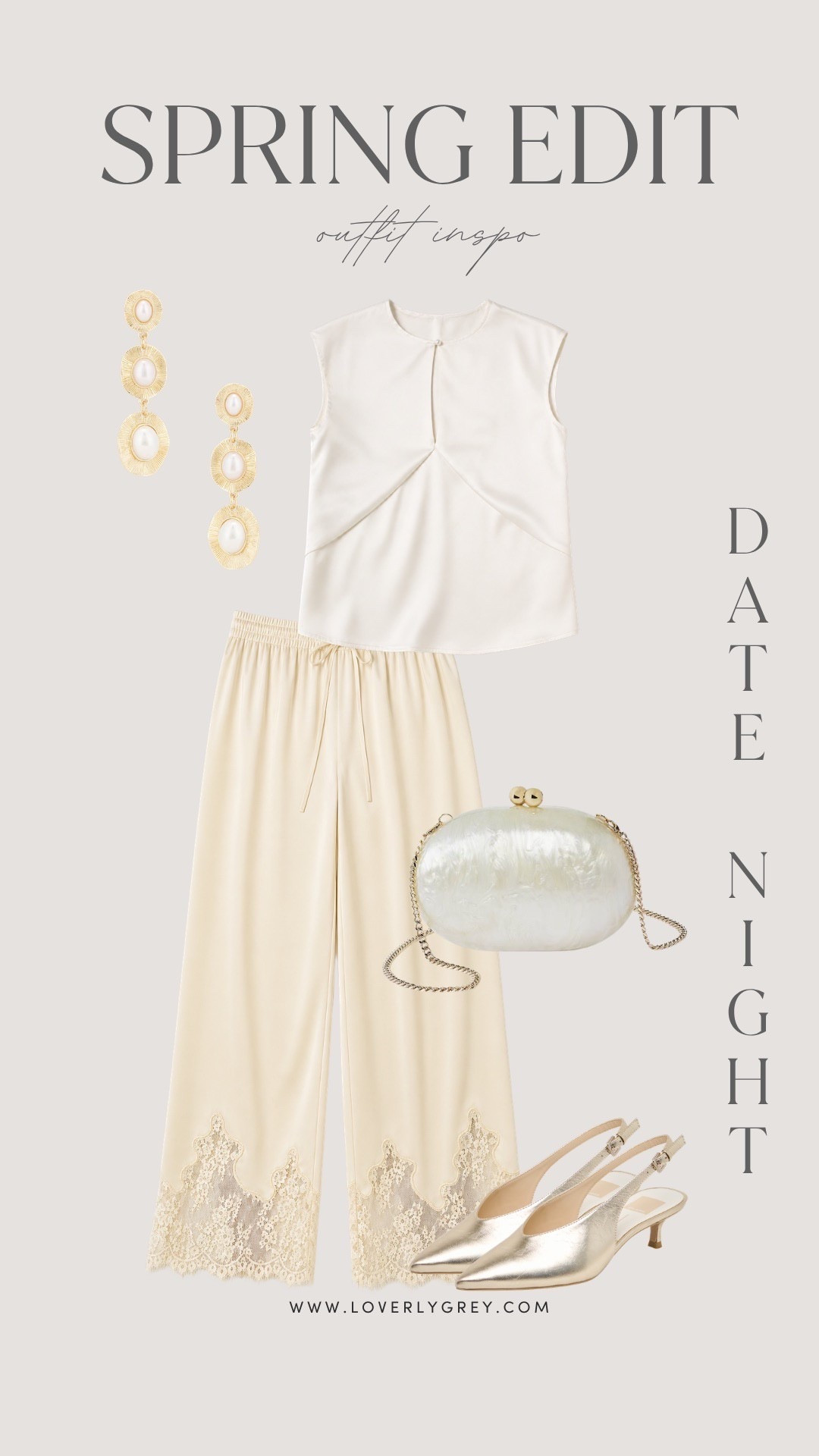 Date night outfit inspo for spring!  Love these butter yellow satin pants with the lace trim detail, so pretty elevated. This would also be a great option for work wear!

Loverly grey, Target style finds, how to style satin pants, Nordstrom, butter yellow fashion 

#LTKWorkwear #LTKootd #LTKSeasonal