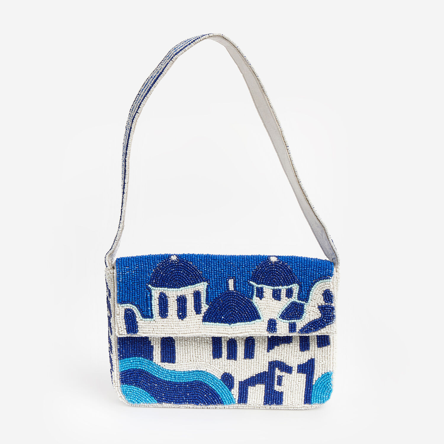 Blue Beaded Destination Bag | TK Maxx