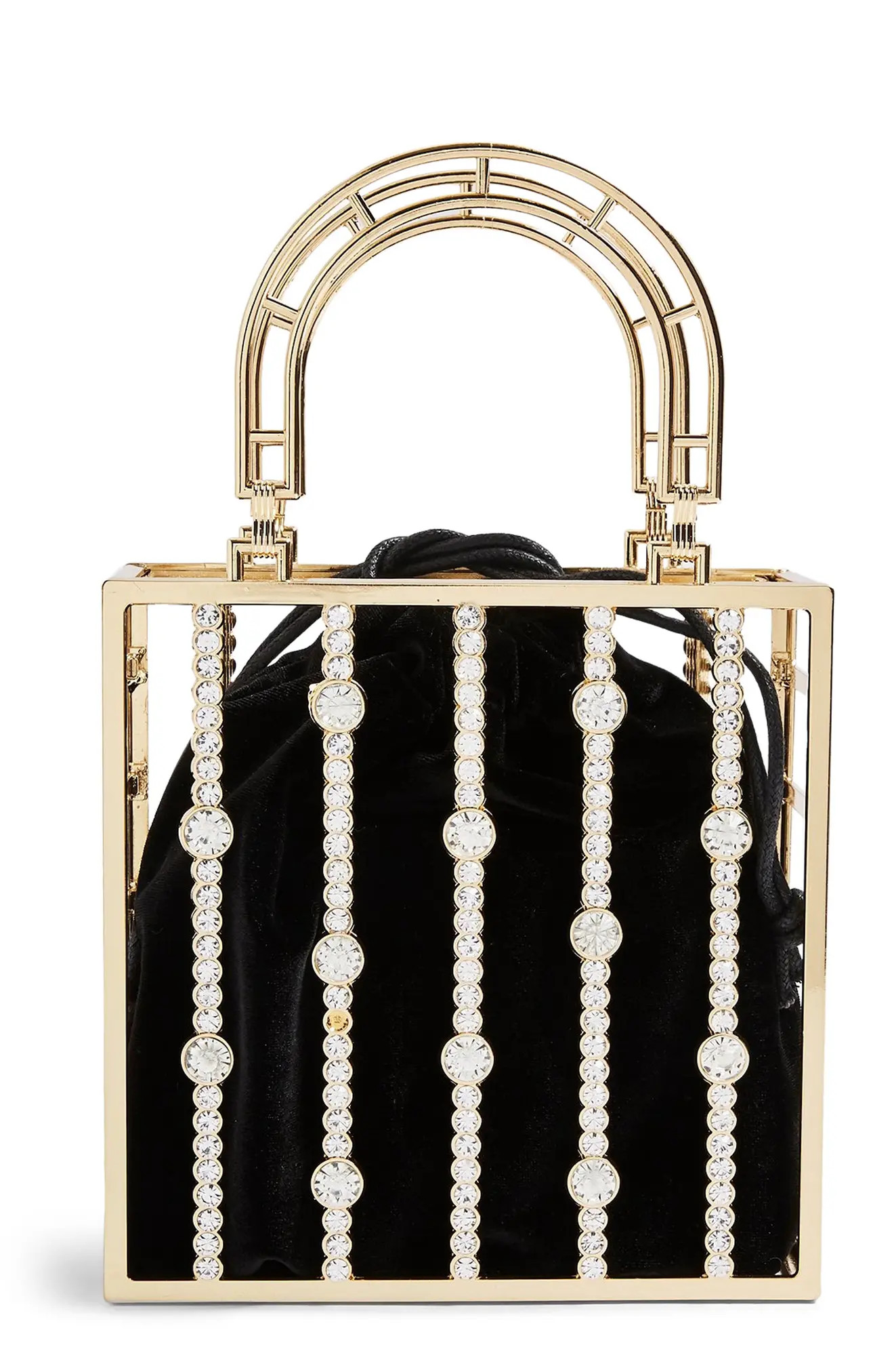 Topshop Stella Crystal Cage Bag - | Nordstrom