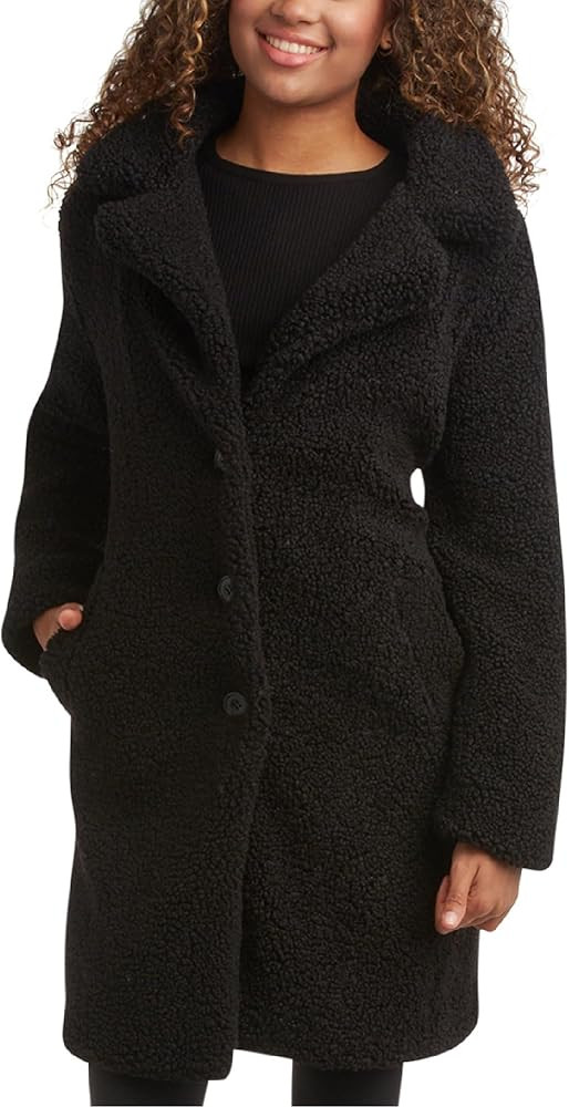 URBAN REPUBLIC Women's Sherpa Coat - Cozy Textured Sherpa Button Up Winter Jacket - Warm Outerwea... | Amazon (US)