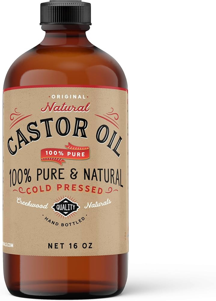 Castor Oil, 100% Pure Cold Pressed Hexane Free, In Glass Bottle | Amazon (US)