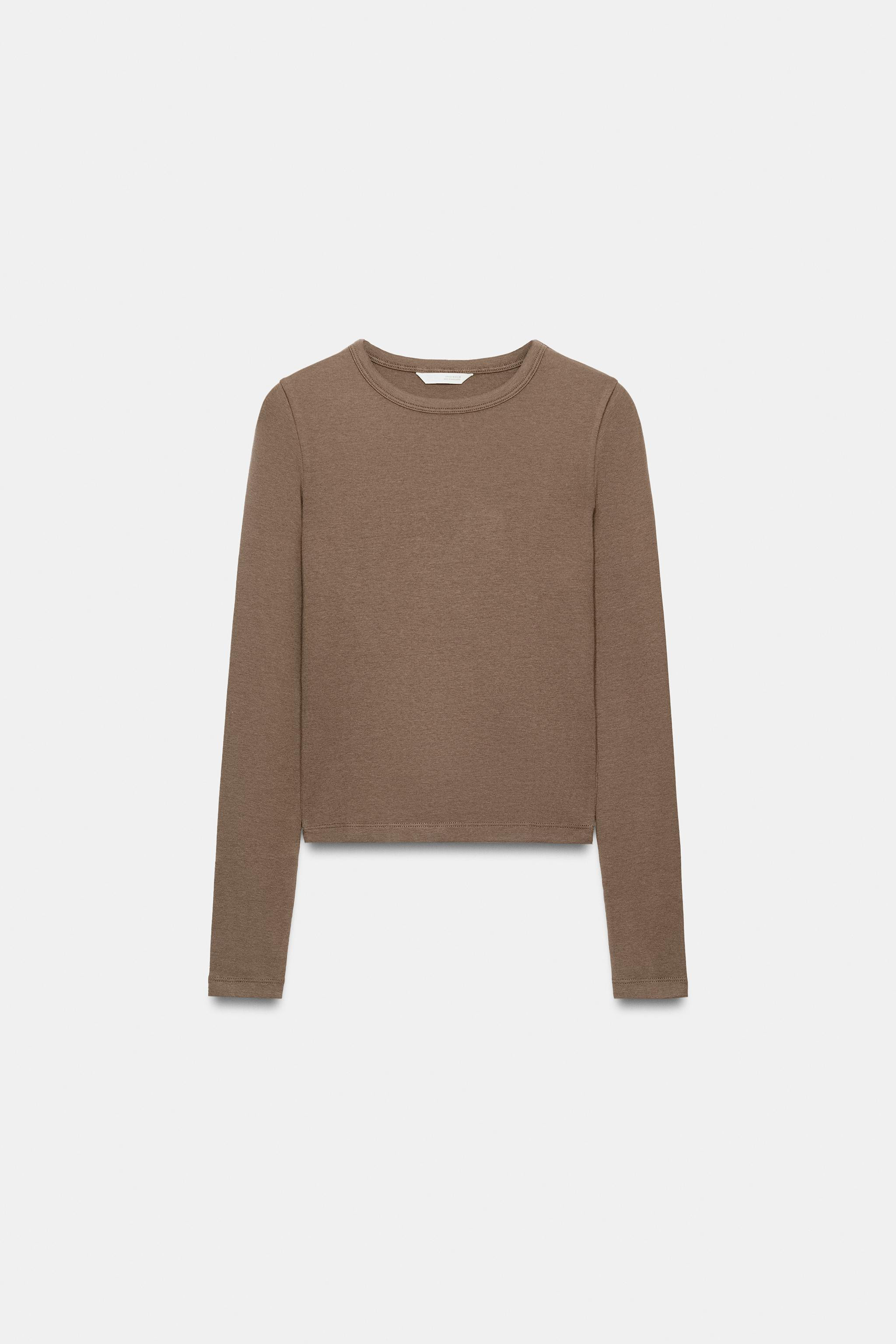 LANGARM-T-SHIRT AUS BAUMWOLLE | Zara DE