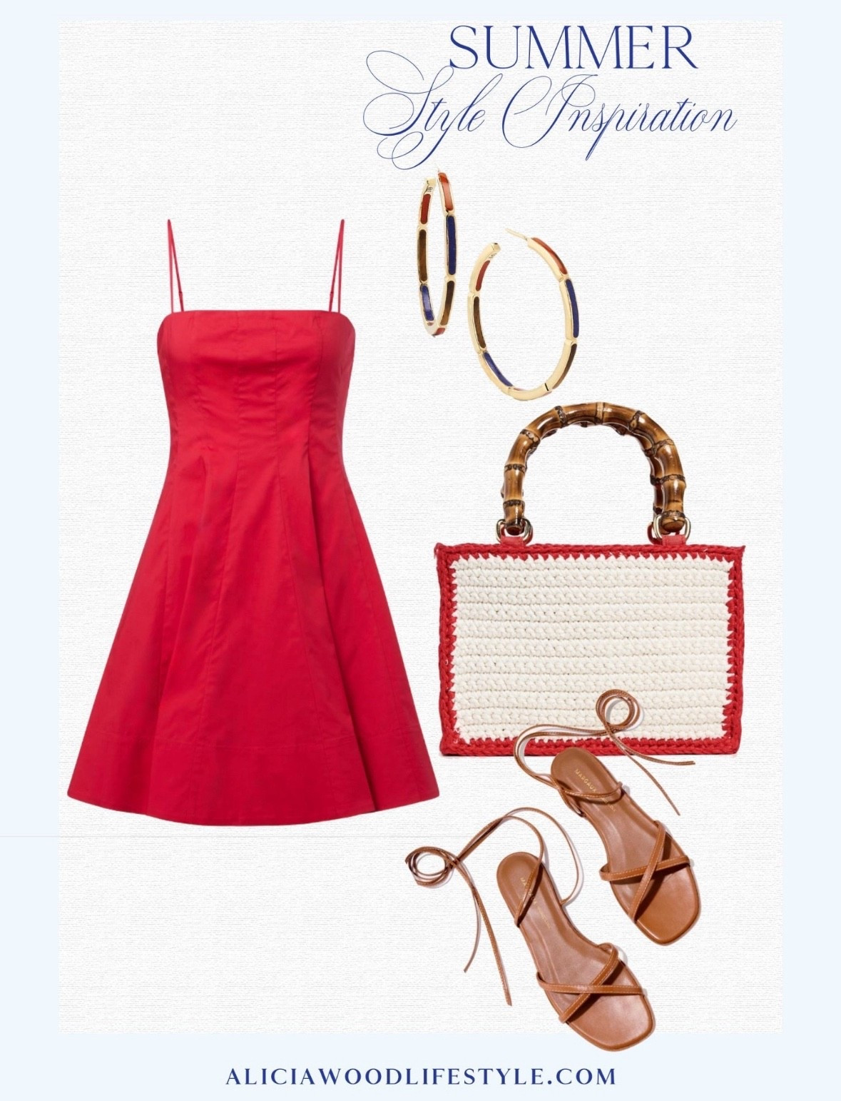 Summer Style Inspiration ❤️

Red mini dress 
Tan ankle wrap sandals 
Ivory crochet bag with red contrast trim and bamboo handles 
Gold hoop earrings with inset colored stones 

#LTKOver40 #LTKSummerEdit #LTKStyleTip